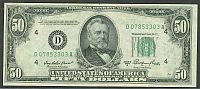 Fr.2108-D, 1950A $50 Cleveland Federal Reserve Notes, D-A Block, Ch.CU